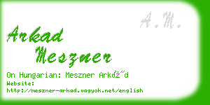 arkad meszner business card